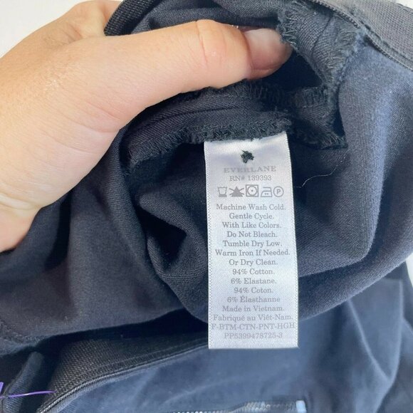 Everlane Womens High Waist Dress Pants Trousers Black Legging Sz 12 Zip Stretch - Picture 6 of 9